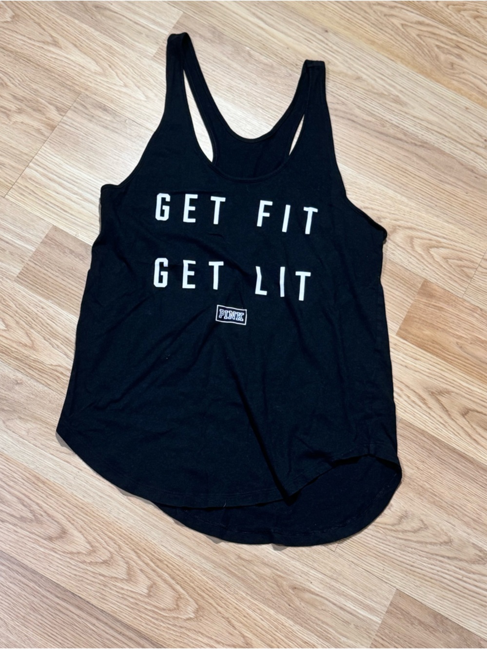 PINK | Workout Black Racerback Tank